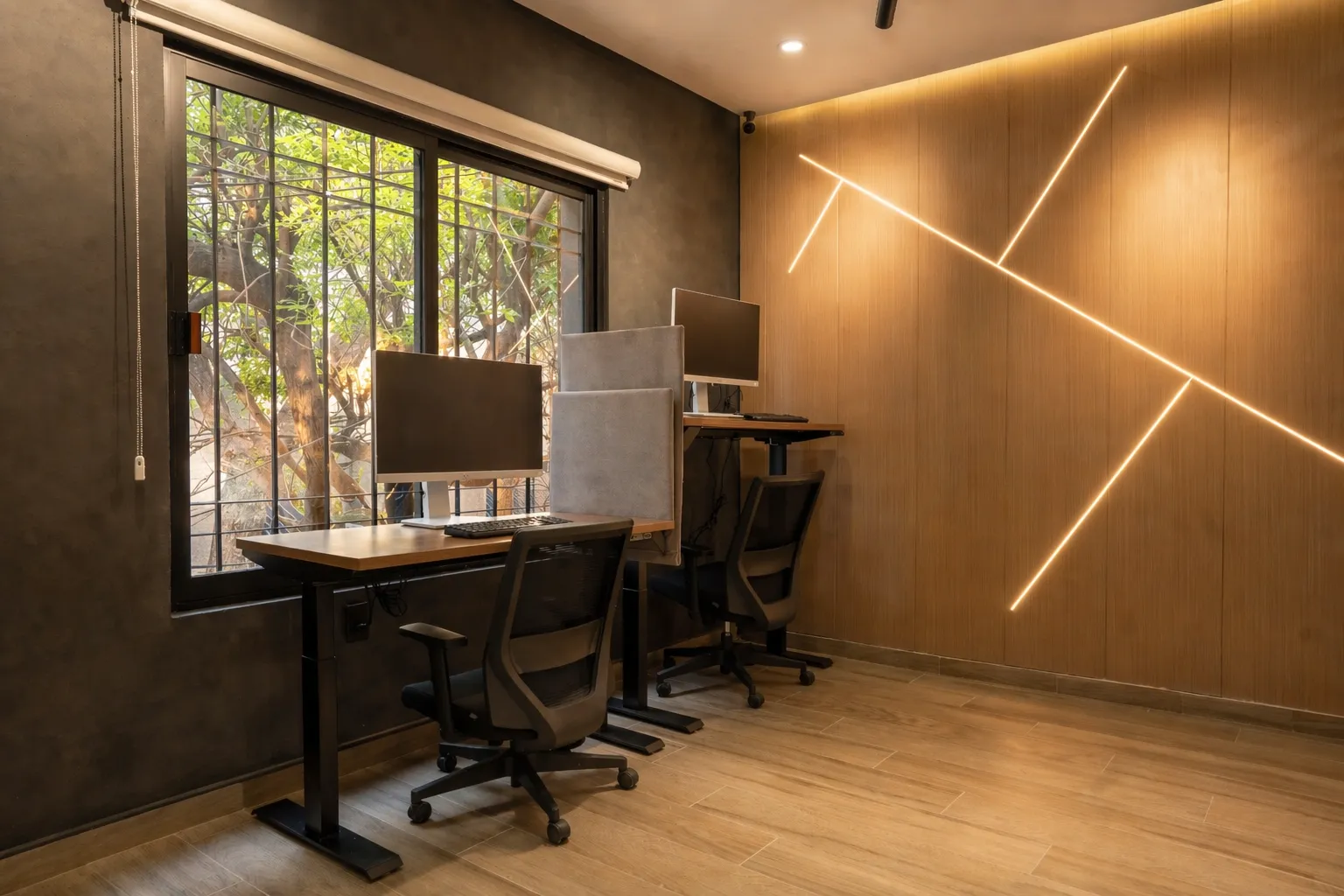 Quiet focus area with monitors