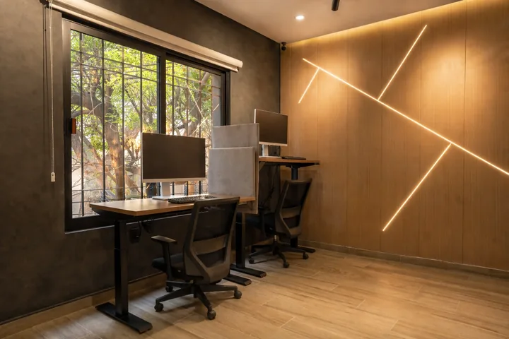 Quiet focus area with monitors